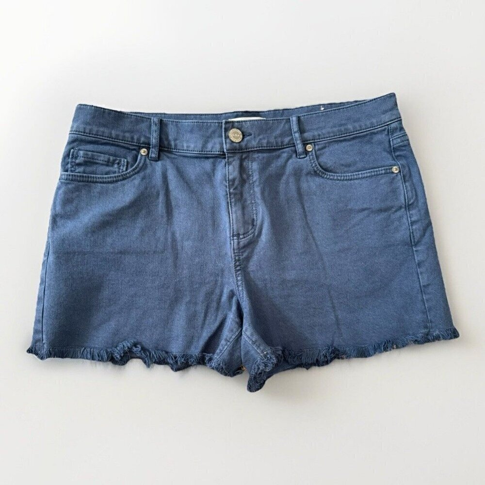 LOFT Womens High Rise The Cut Off Denim Shorts Size 29 Navy Denim